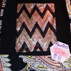 Maurice's black and gold sequins skirt